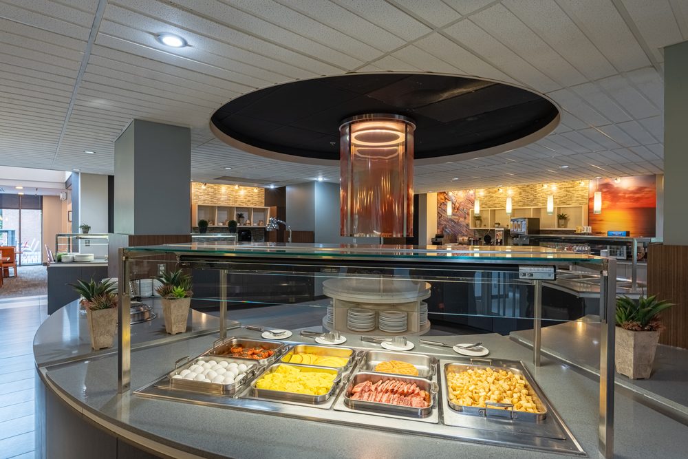 Breakfast buffet at DEV Hotel